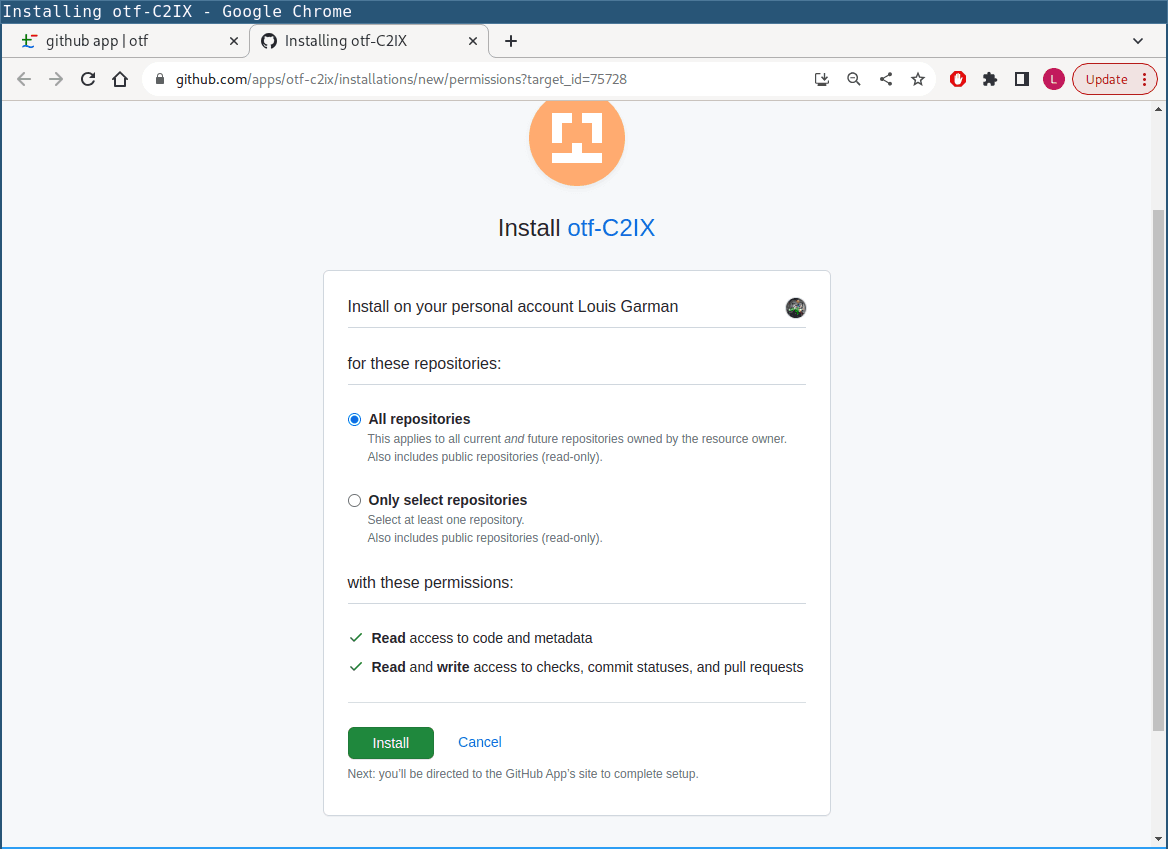 github app created