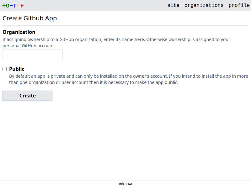 new github app form