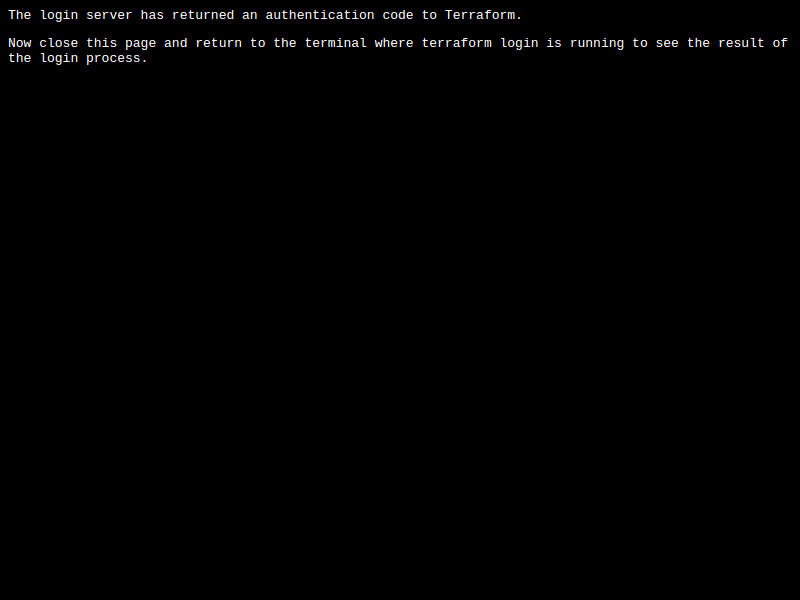 terraform login flow complete